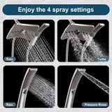 High Pressure Shower Head Combo with Two Spray Setting Fixed Shower Head and Two Spray Settings Handheld Shower Head