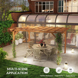 10' x 13' Outdoor Pergola, Wood Gazebo Grape Trellis with St - Image 8