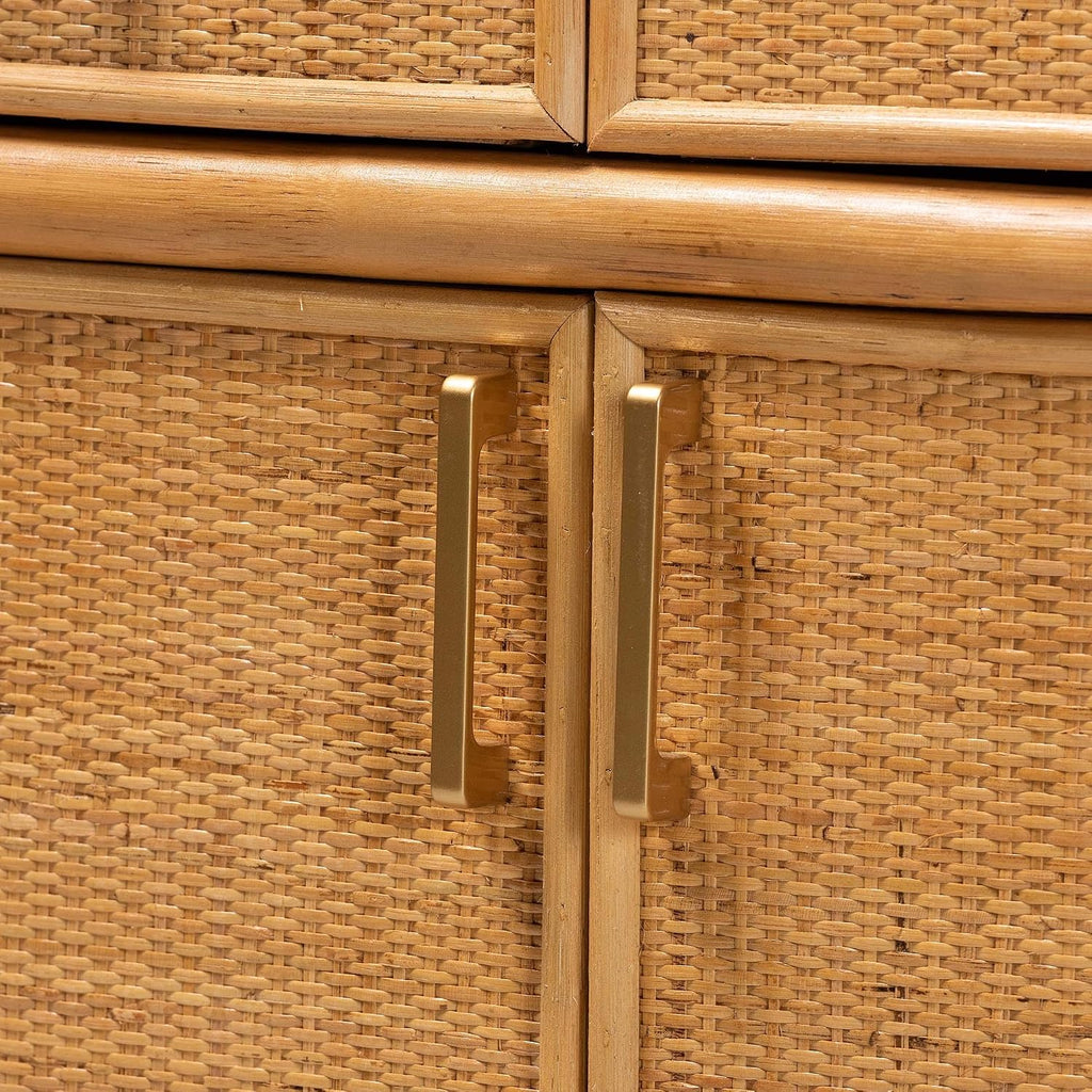 Mairen Arched Natural Rattan Storage Cabinet