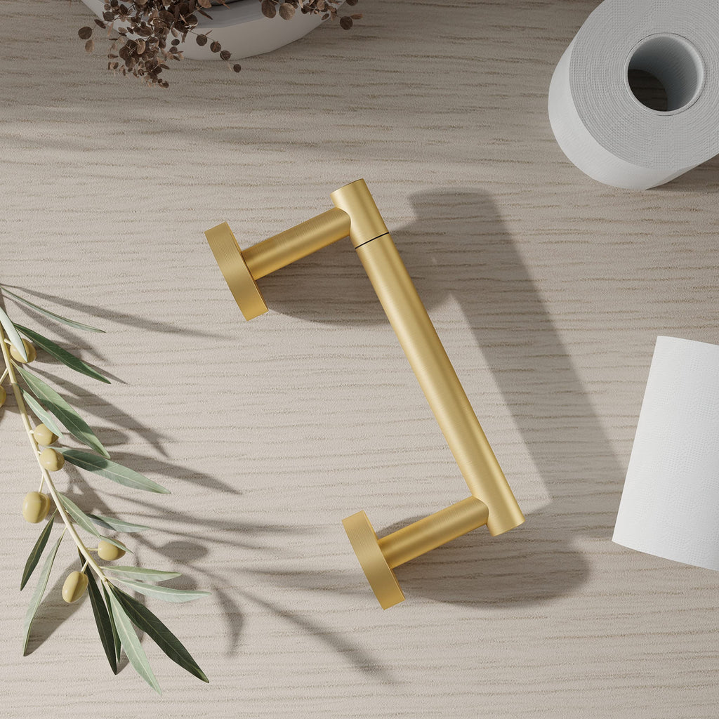 Gold 2 Pack Toilet Paper Holder Stainless Steel Double Post Pivoting Toilet Paper Roll Holder Wall Mounted
