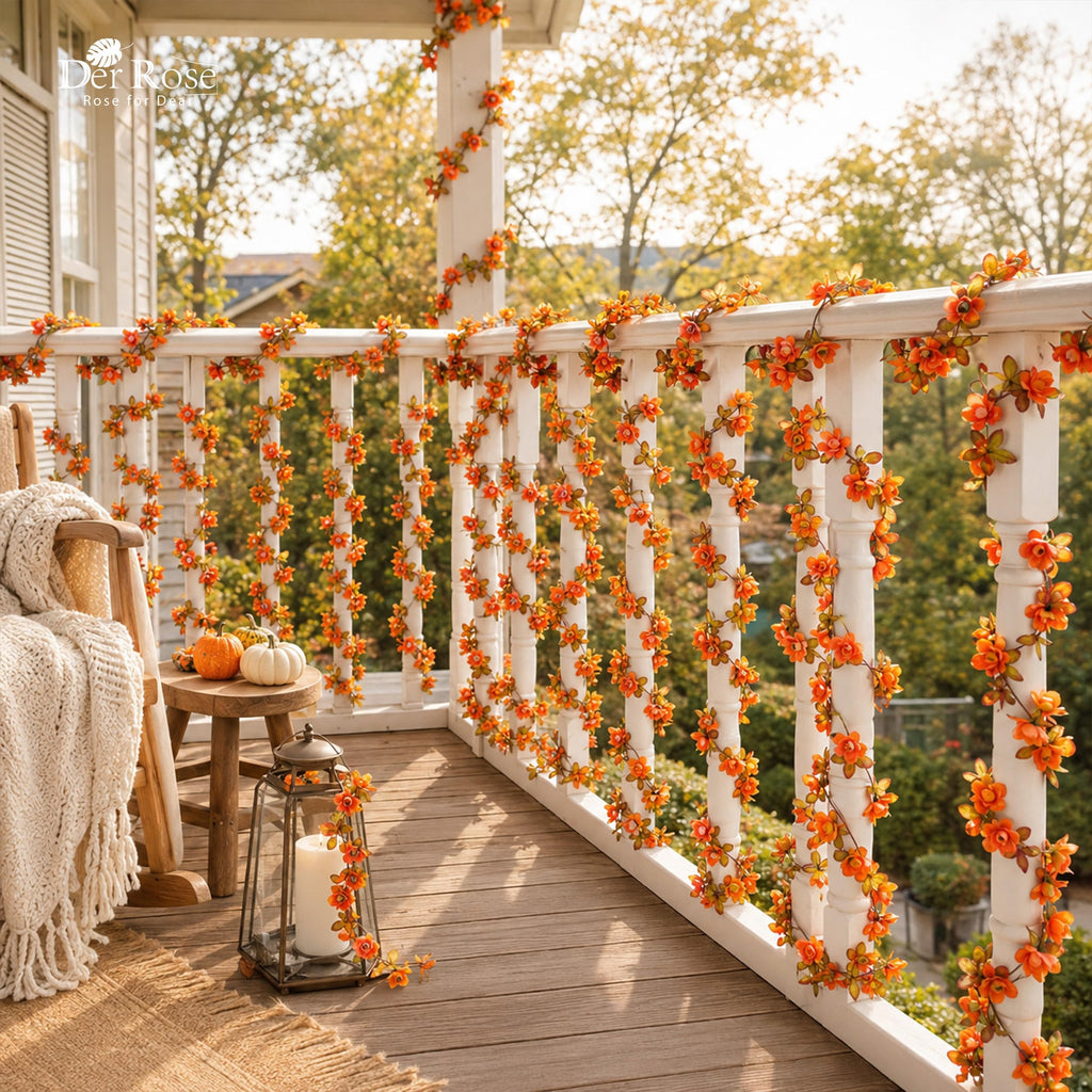8Pcs Fall Garland, 8.2FT Artificial Flower Vines for Fall Decor