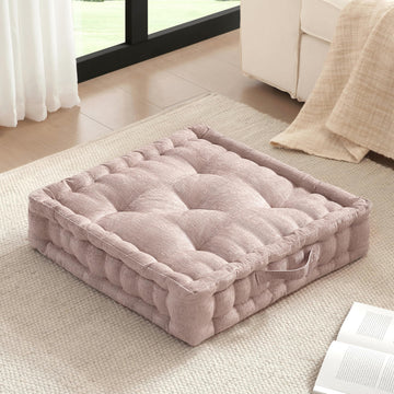 Floor Pillow, Large Cushion for Meditation, 24x24 Blush