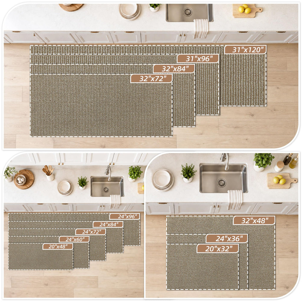 Kitchen Runner Rugs 24"x72", Kitchen Mats for Floor, Light Beige