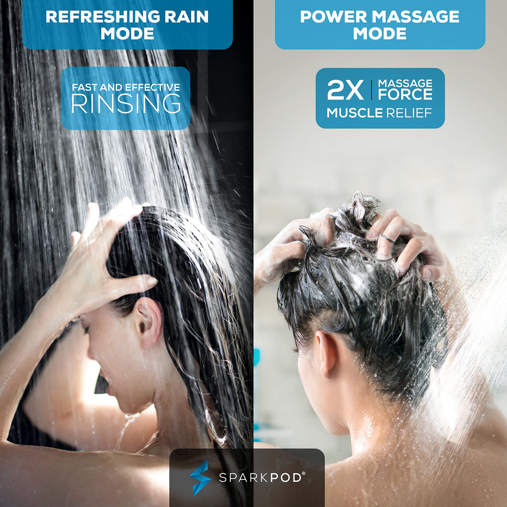 6 Spray Setting High Pressure Hand Held Shower Head - 6" Wide Angle Handheld Shower Head Set with Brass Swivel Ball