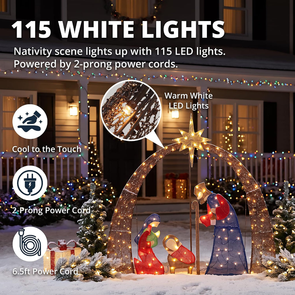 54" H Outdoor Nativity Scene Set Christmas Decorations
