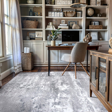 Distressed Modern Bohemian Abstract Area Rug Gray