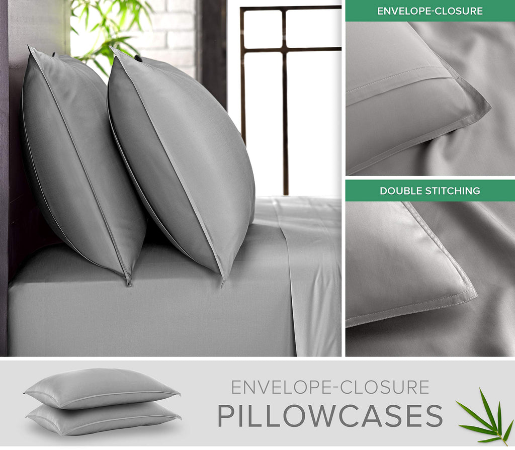 Sheets 100% Genuine Bamboo Viscose, King, Stone Grey