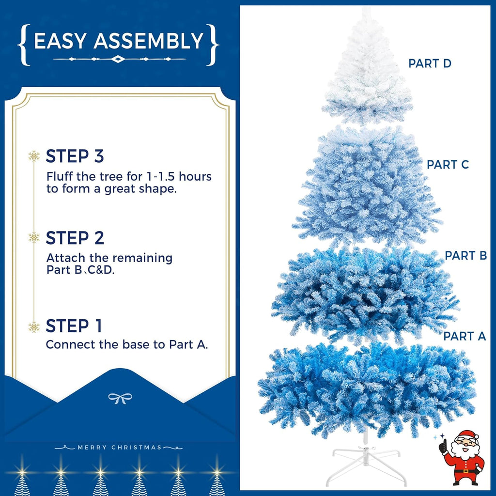 Pre-Lit Snow Flocked Artificial Christmas Tree, 900 Lights