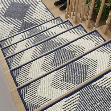 7PC Stair-Treads Non Slip, 3D Peel and Stick for Wooden Steps Indoor, Stair-Carpet Treads Washable Reusable Adhesive