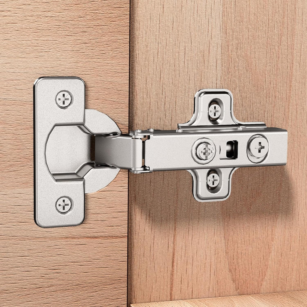 2 Pack 1 Pair Precision-Engineered Frameless Full Overlay Soft Close Cabinet Hinges, European Hinges for Cabinets