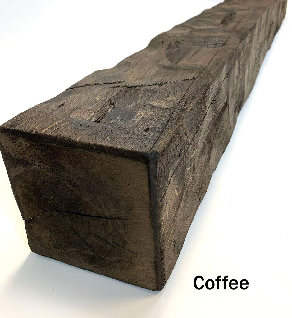 Rustic Hand Hewn Barn Beam Mantel (6 x 6 x 48 inches Long, Unfinished)