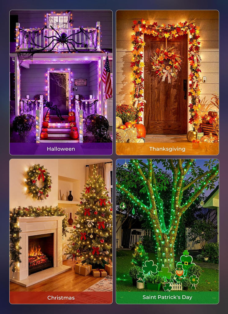 LED Smart Christmas Tree Lights, 200LED 66FT Color Changing
