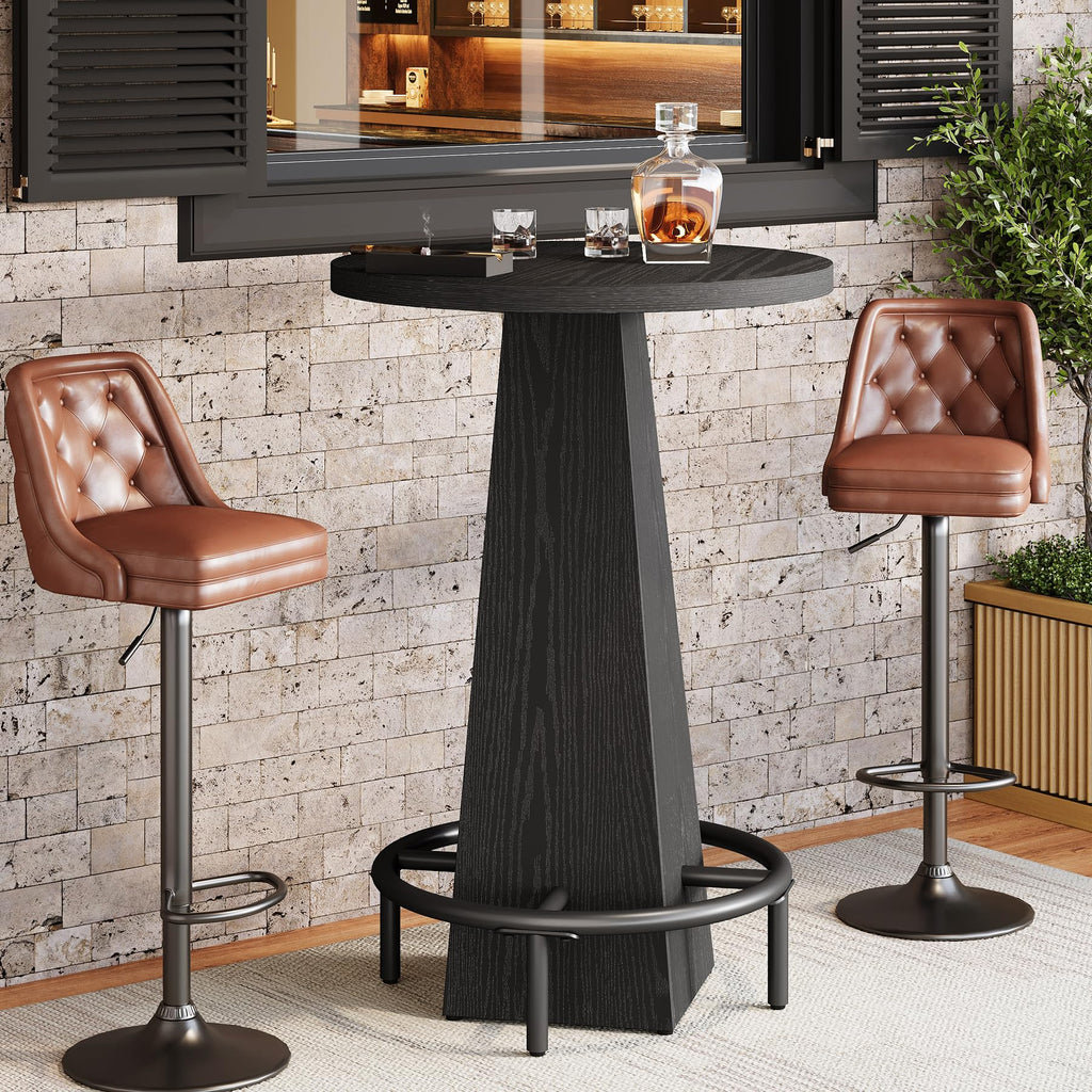 Bistro Pub Table, 37.4" High Round Bar Table for Small Bars
