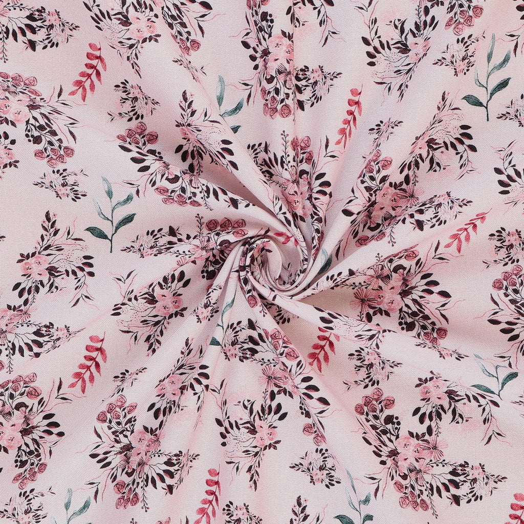 Fabrics Taya Collection Floral Cotton, Tan Cut by The Yard