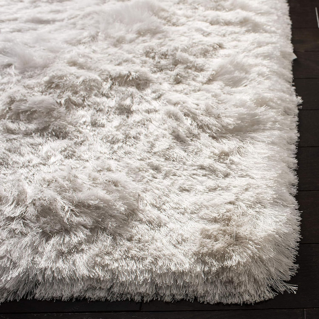 Ocean Shag Collection Runner Rug - 2'3" x 6', Ivory, Handmade Solid, 2.4-inch Thick Ideal for High Traffic Areas