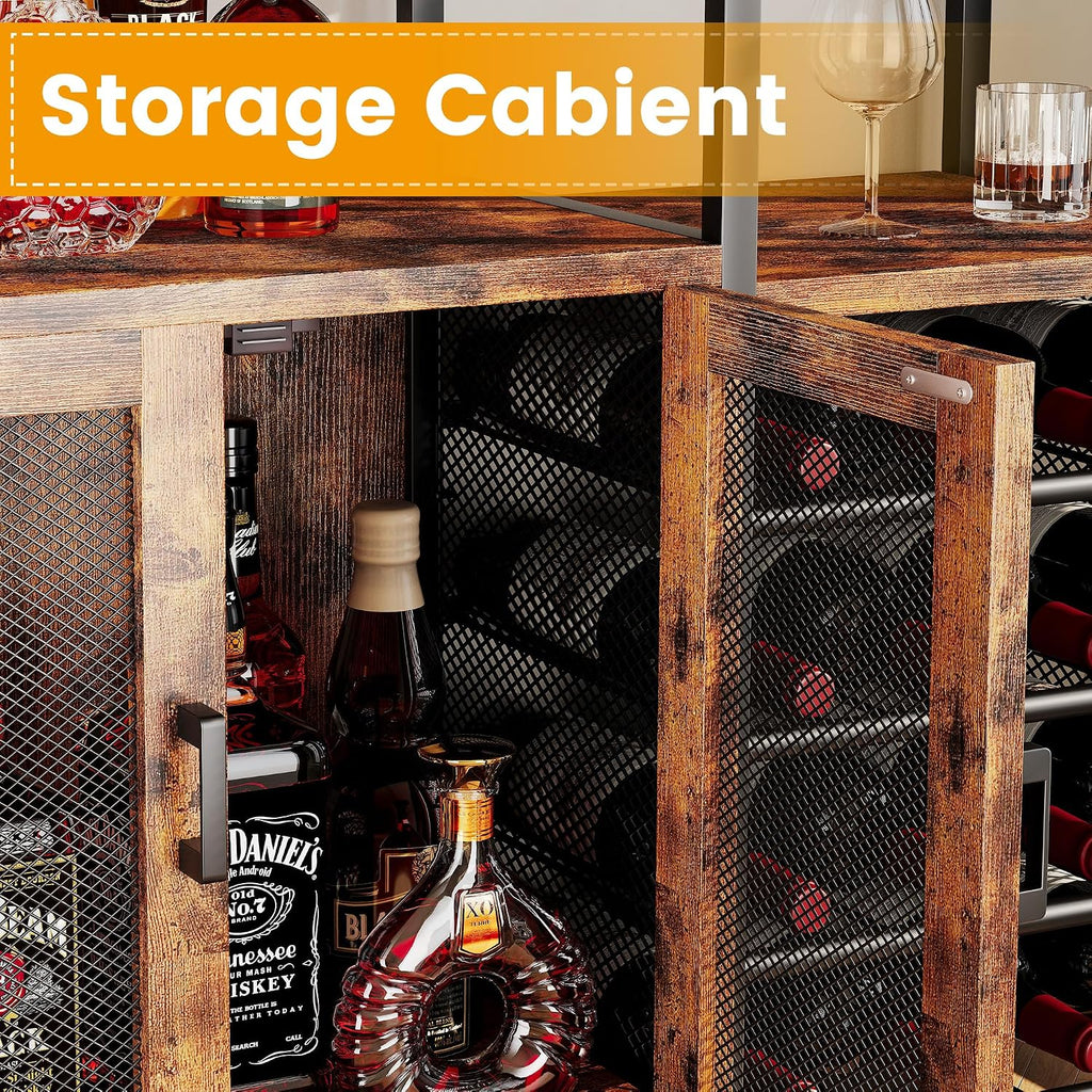 Bar Cabinet with Wine Rack, Liquor Cabinet , Wine Bar with Storage, Home Bar Furniture , Buffet Cabinet & Sideboard