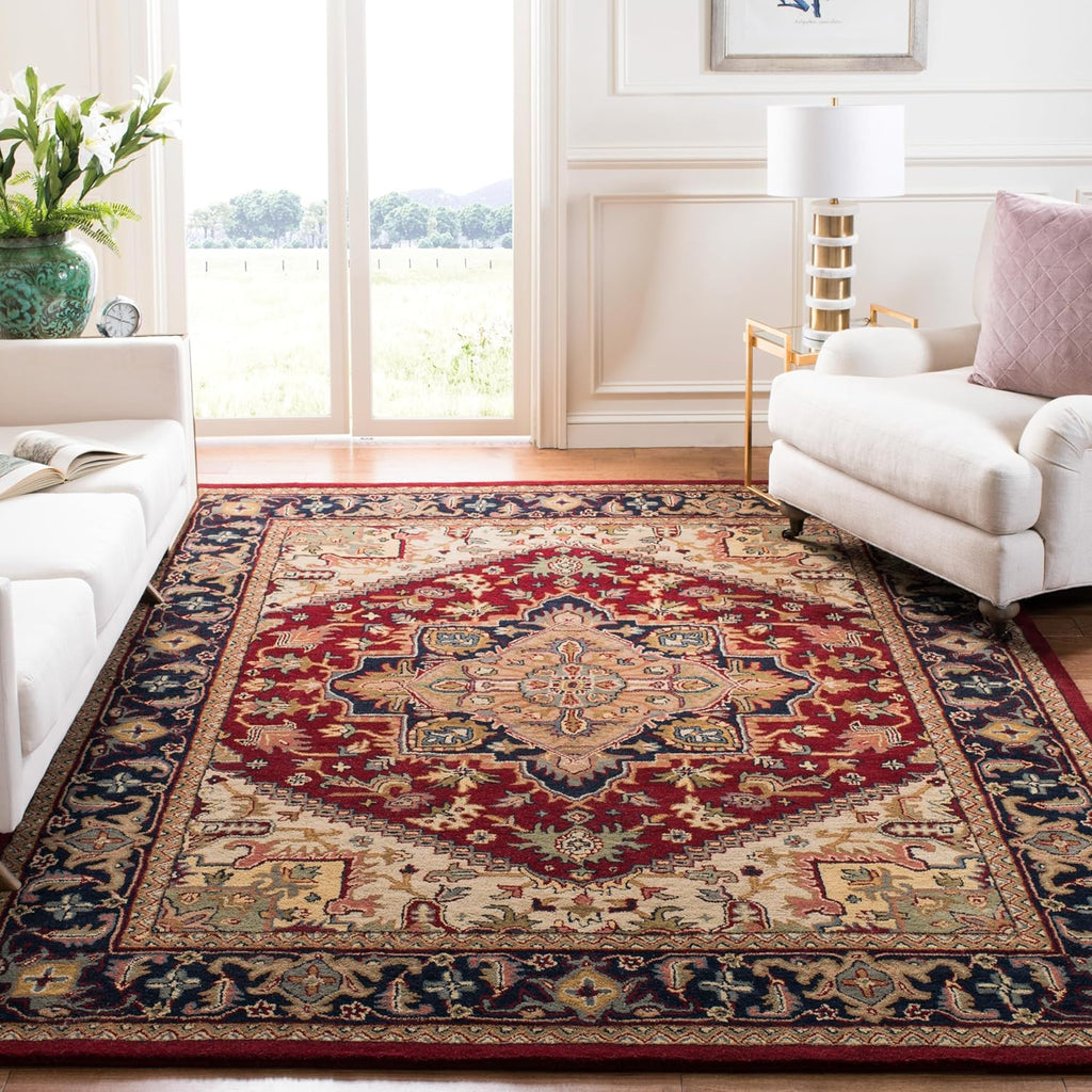 Area Rug 9x12 - Heritage - Large - Red, Handmade Wool, Traditional Oriental Medallion Design