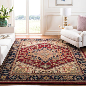 Area Rug 9x12 - Heritage - Large - Red, Handmade Wool, Traditional Oriental Medallion Design