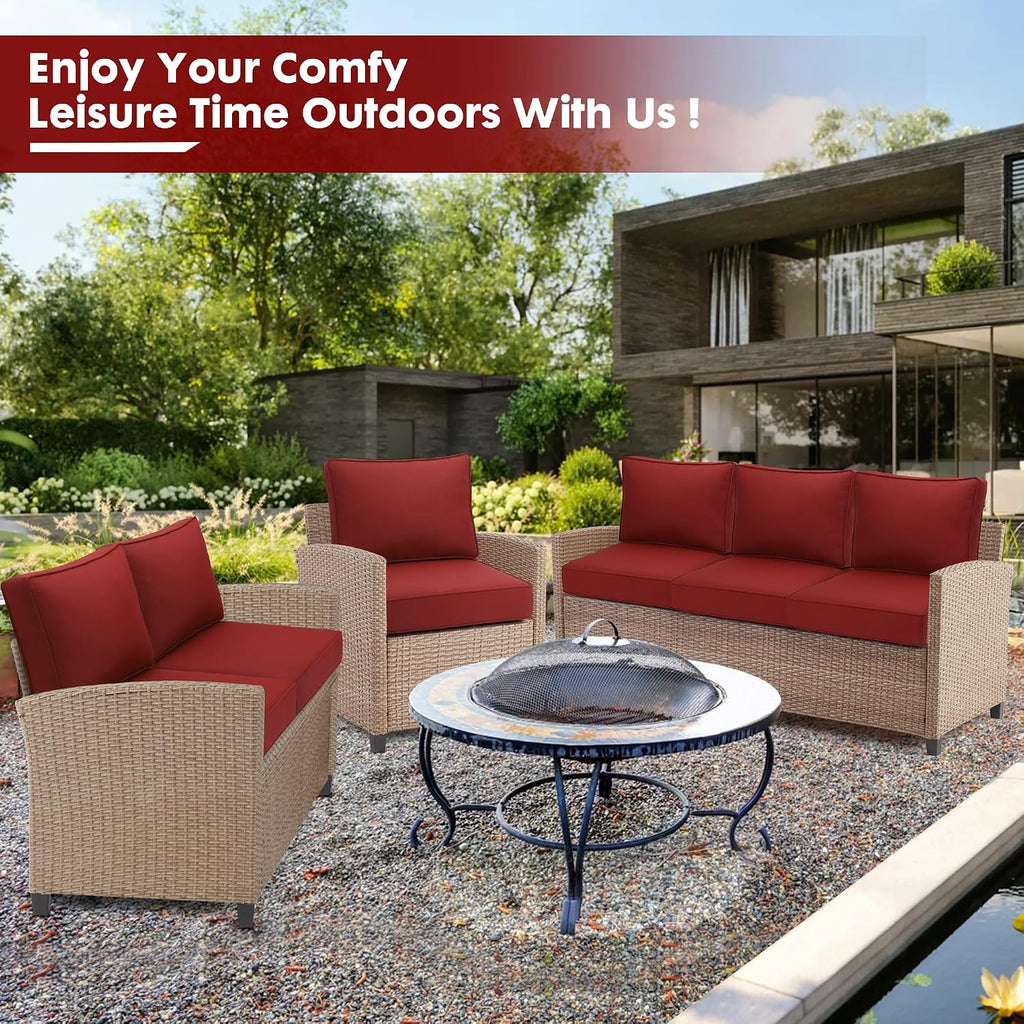 Outdoor Deep Seating Cushion Set, 24" x 24", Waterproof & Fade Resistant Patio Furniture Cushions with Handle, Deep