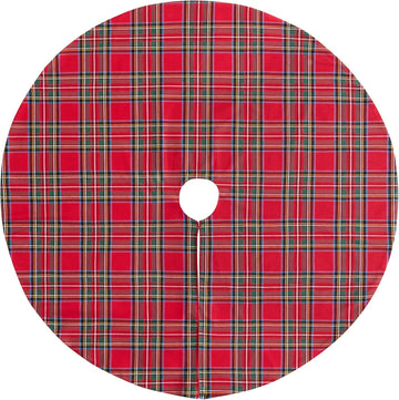 Stowe Tartan Plaid Tree Skirt, Red - 48" W x 48" L