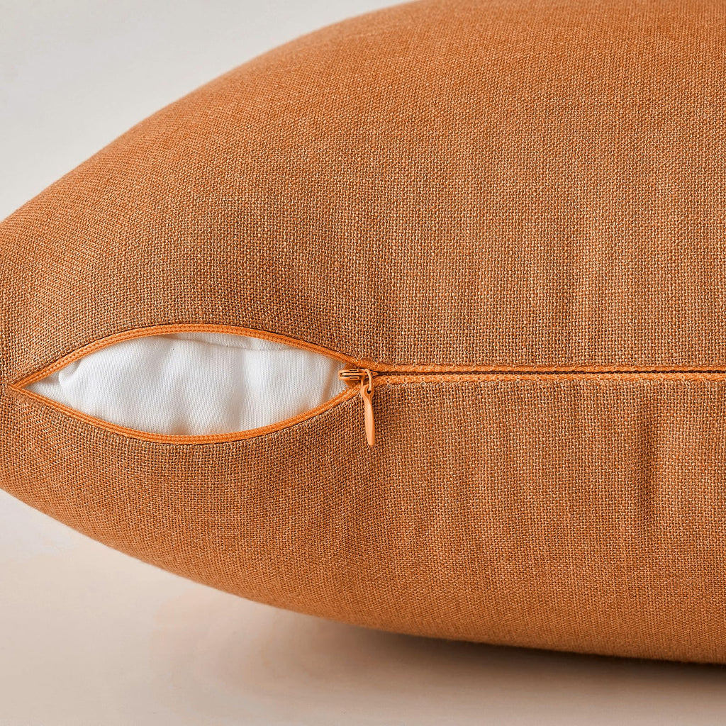 Pack of 2 Decorative Linen Burlap Textured Pillow Covers Fall Farmhouse Boho Accent Pillowcases for Sofa Car Couch