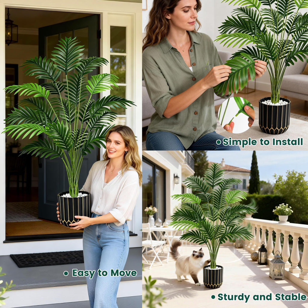 44" Artificial Tropical Palm Tree for Indoor Outdoor Porch Decor