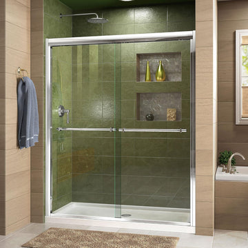 Duet 44-48 in. W x 72 in. H Semi-Frameless Bypass Sliding Shower Door in Chrome, SHDR-1248728-01