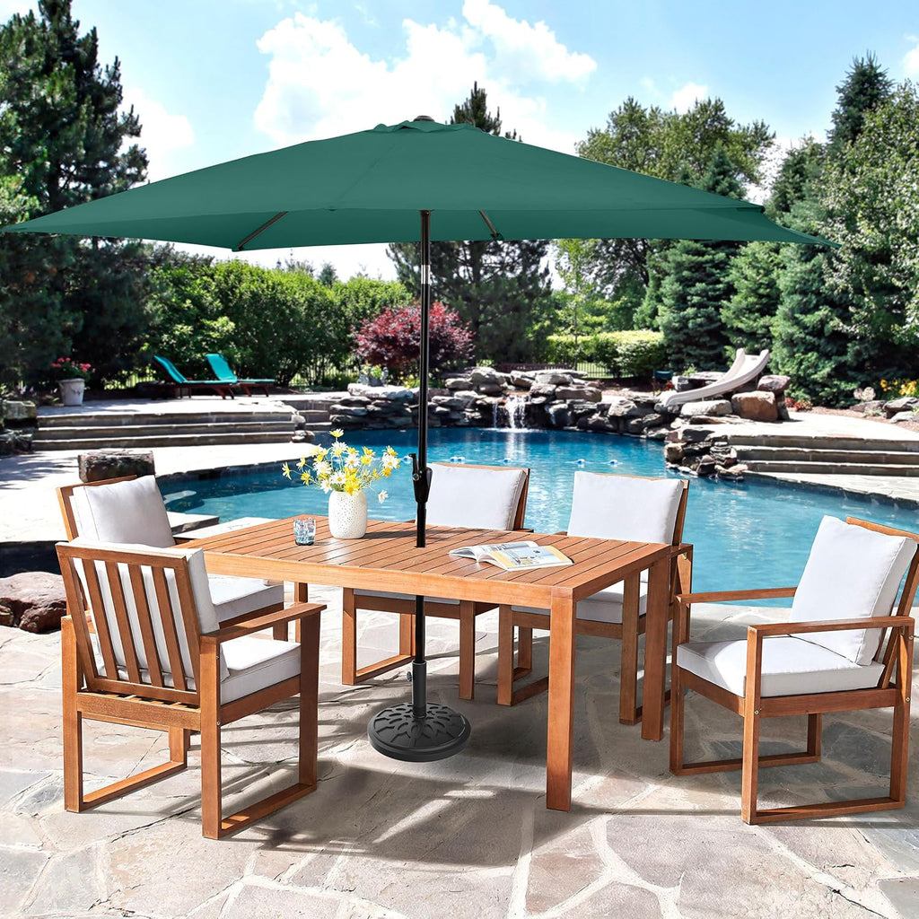 Umbrella Base - Heavy-Duty 19lbs Weighted Outdoor Stand Table, Tilt, and Lightweight Freestanding Umbrellas by (Black)