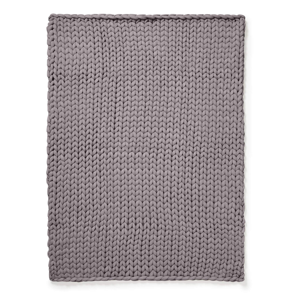 Chunky Knit Grey Throw Blanket, 50" x 40"