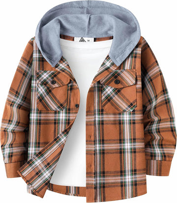 Boys Plaid Flannel Shirts Casual Button Down Shirt