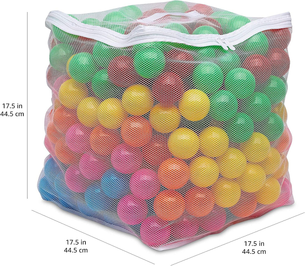 BPA Free Ball Pit Balls with Storage Bag, Crush-Proof Plastic for Toddlers Kids 12+ Months Play, Phthalate Free, 6