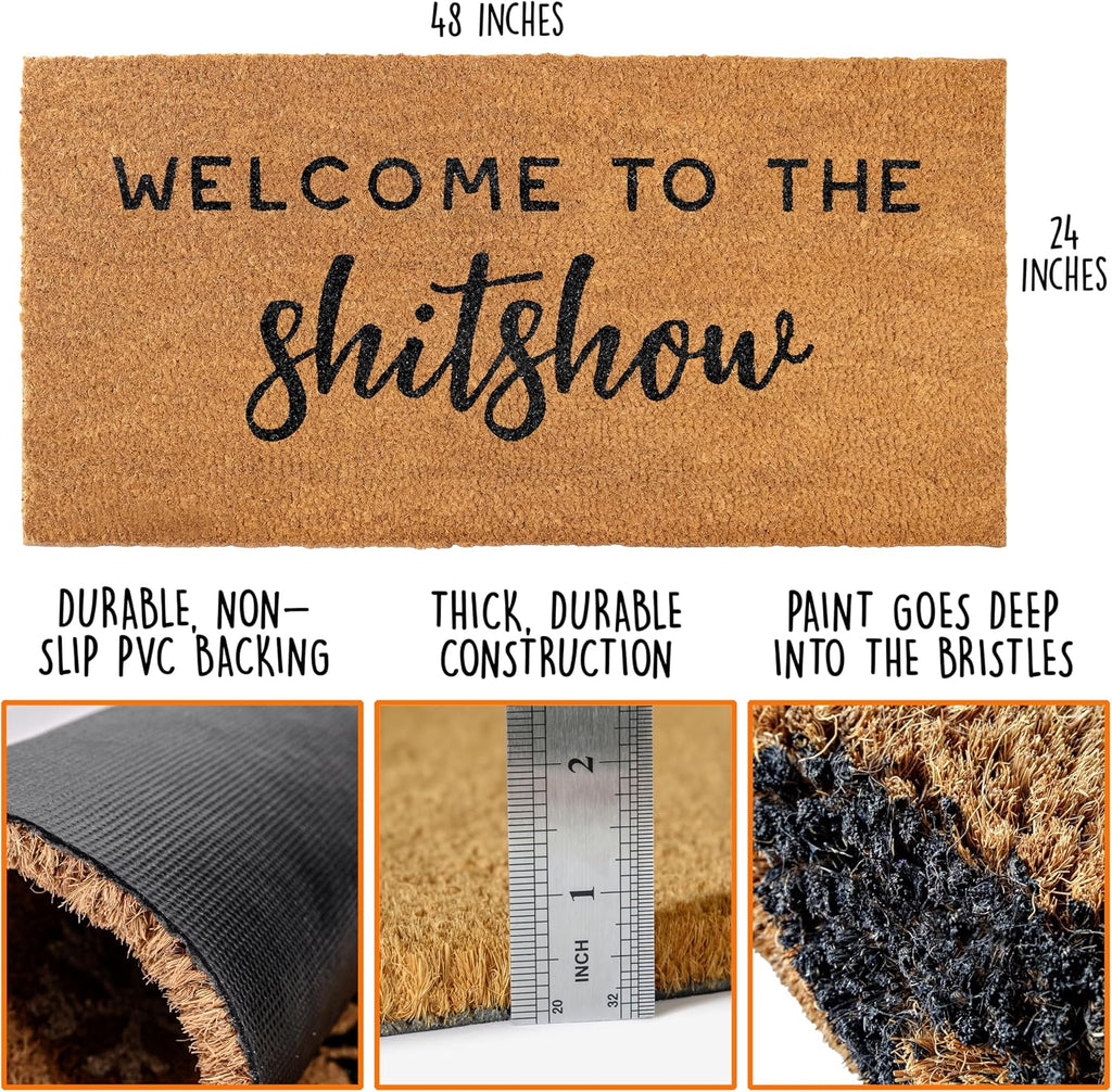 Welcome to the Shitshow Large Door Mat 48x24 Inch, Oversized Welcome Mat | Funny Home Decor, Conversation Starter