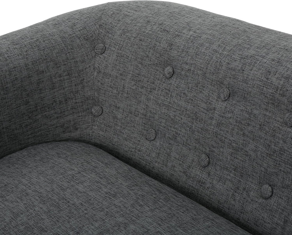 Bridie Mid-Century Modern Loveseat, Grey Fabric