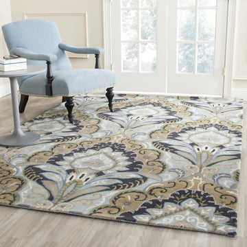 Wyndham Area Rug - 10' x 14', Blue & Multi, Handmade Modern Wool