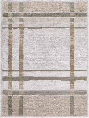 Harini Living Room, Bedroom Area Rug - Plaid Striped Geometric Border - Bohemian Transitional Modern Contemporary