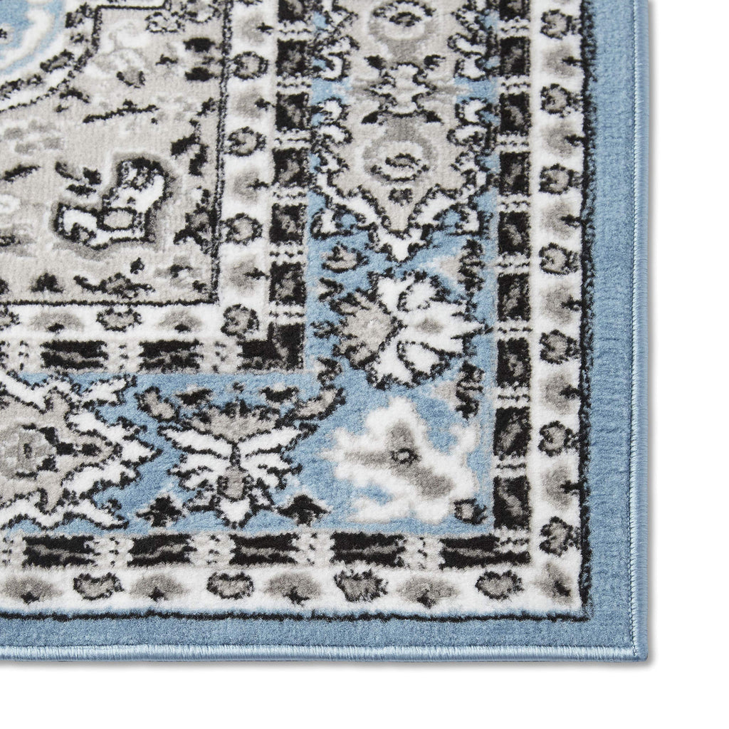Dynamix Premium Asiana Traditional Area Rug, Oriental Light Blue