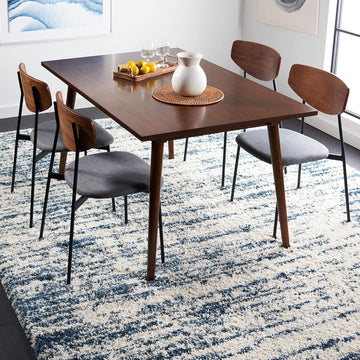 Hudson Shag Square Rug 7', Plush Ivory & Steel Blue SGH299A