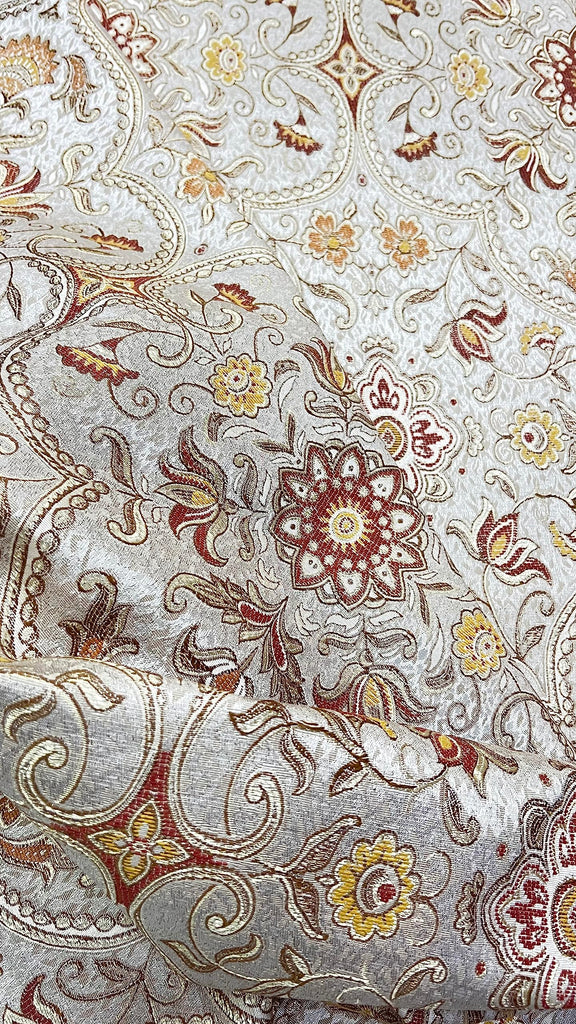 Moroccan Ornate Design Luxurious Classic Fabric for Upholstery, Window Treatments, Craft Projects - Width 54 inches