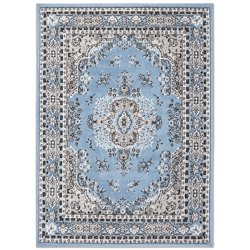 Dynamix Premium Asiana Traditional Area Rug, Oriental Light Blue