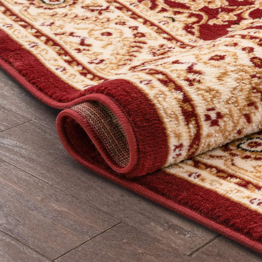 Delos Red Traditional Oriental Medallion Floral Runner Rug (2'7" x 9'10")