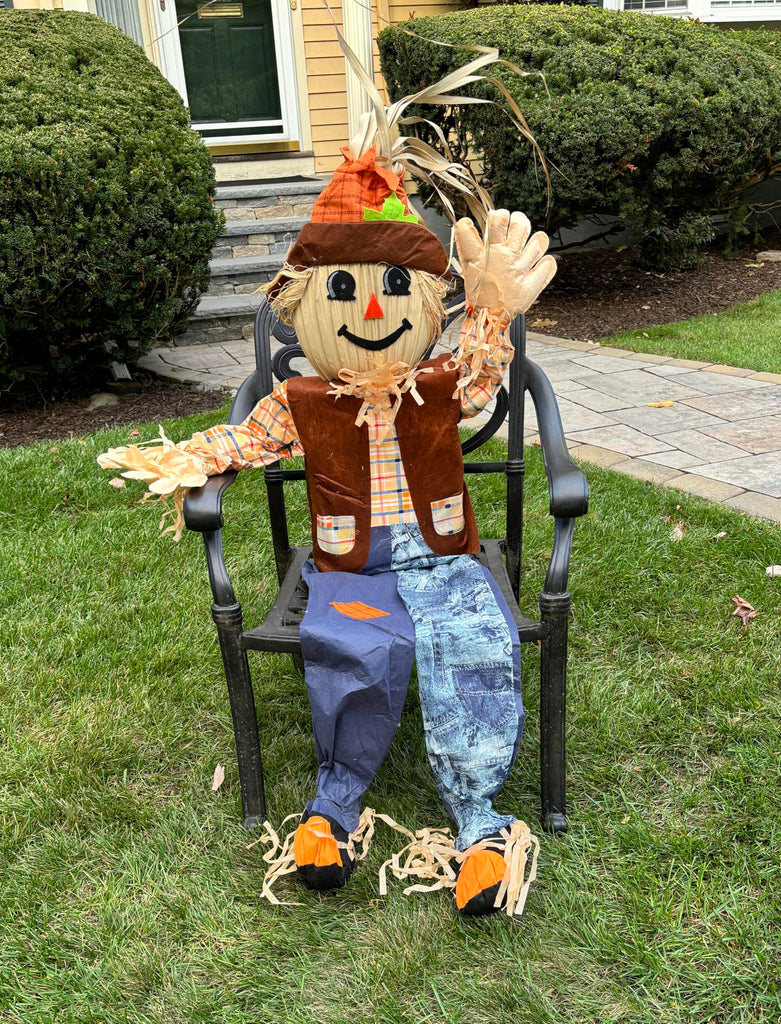 60" Life Size Harvest Sitting Scarecrow