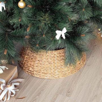 Christmas Tree Collar Woven Seagrass 24" - Rustic Handwoven Holiday Tree Base Cover, Durable & Stylish Alternative to
