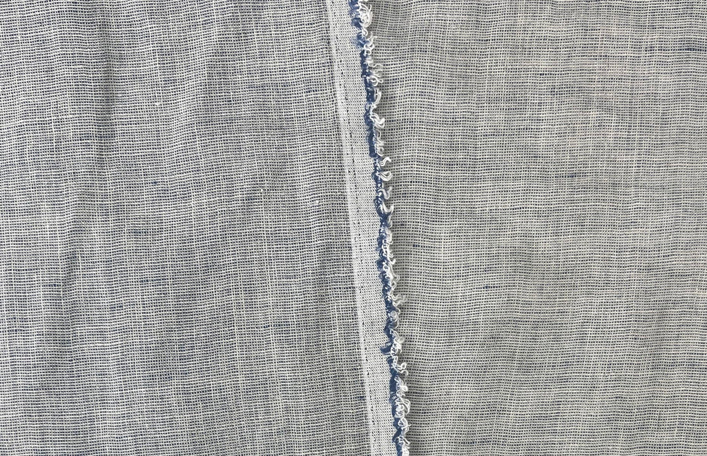 100% Linen Fabric - Yarn Dyed Chambray, Pre-Washed, Lightweight Crisp & Cool Handfeel, 52-54" Wide - (Dusty Blue