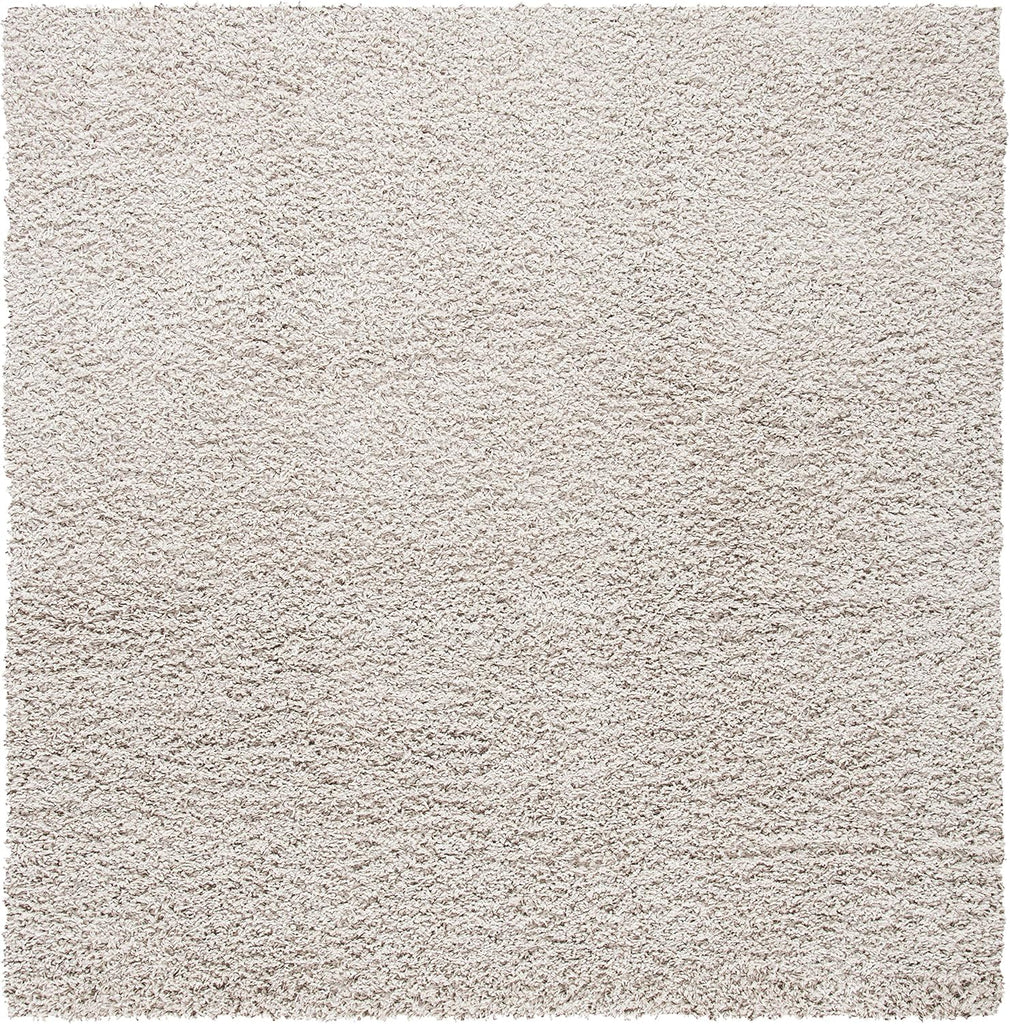 Venus Shag Collection Area Rug - 5'3" Square, Taupe, Solid Design, Non-Shedding & Easy Care, 1.8-inch Thick Ideal for
