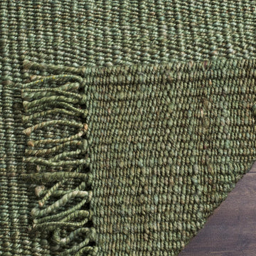 Natural Fiber Jute Square Rug 6', Coastal Green NF368G