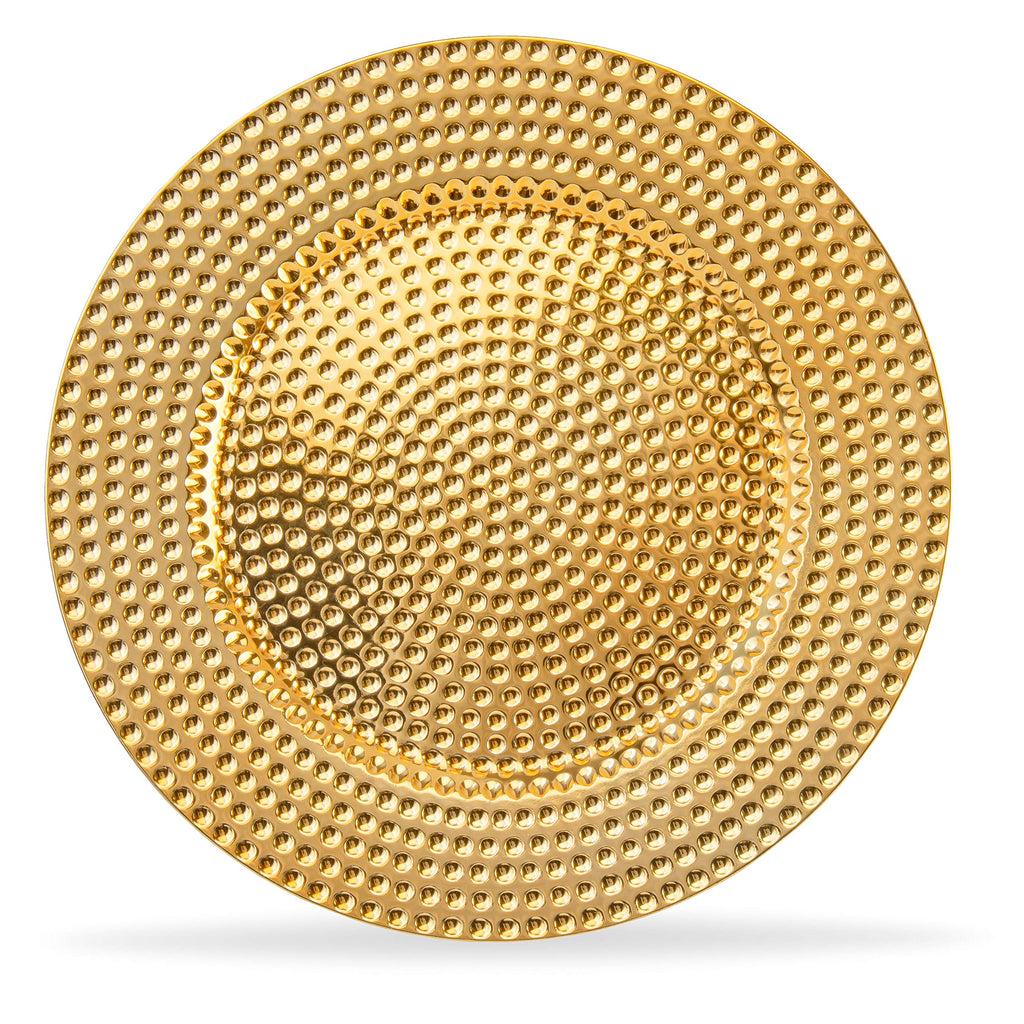 13 Inch Round Elegant Serve ware Charger Plates with Matching Napkin Rings, Wedding, Dinner party, Event - Choose