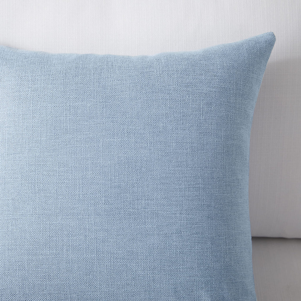 Set of 2 Sky Blue Throw Pillow Covers 20x20, Coastal Linen Blend Decorative Pillow Covers for Couch Sofa Bed, Beach