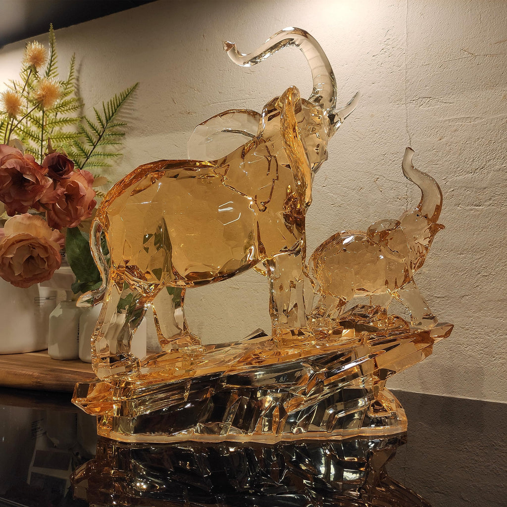 13.8" H Large Acrylic African Elephant Statue Home Decor Gifts