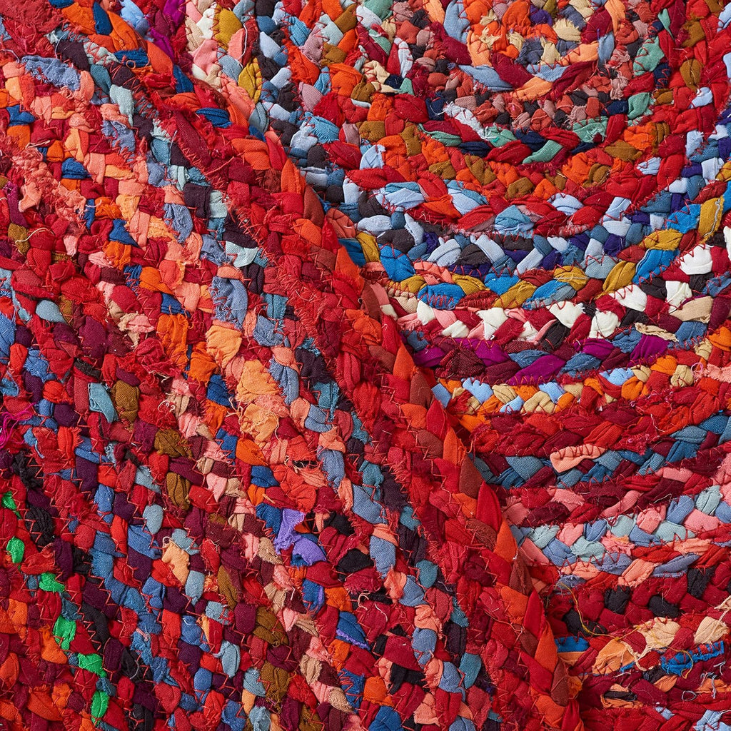 Braided Cotton Oval Rug 6'x9', Farmhouse Rust & Multi BRD452P