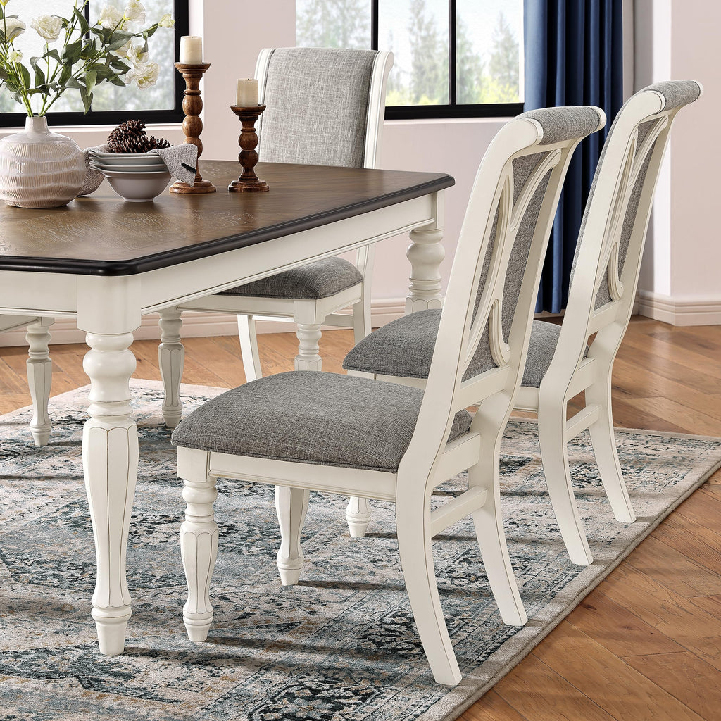 Belleza French Country 5-Piece Dining Set in Antique White and Weathered Oak Finish